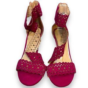 Jessica Simpson Jastia High Heels Women 5.5 Pink Cut Out Open Toe READ DESCRIPTI